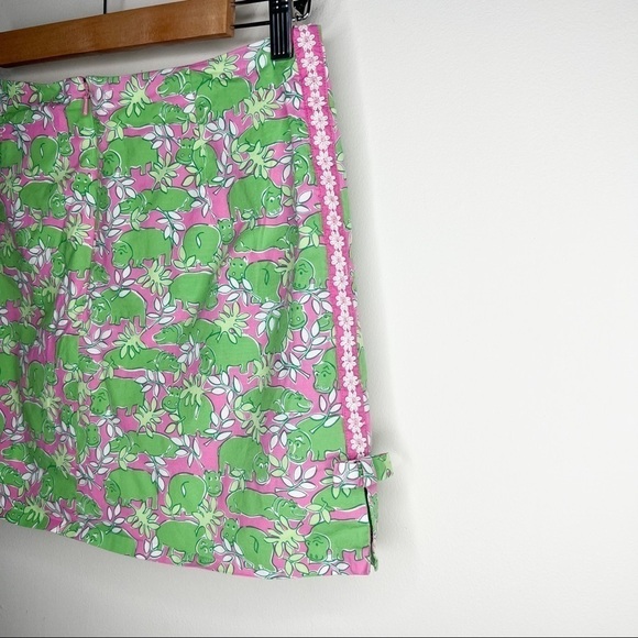 Lilly Pulitzer Happy Hippo Green Skort Size 4 - Picture 4 of 6